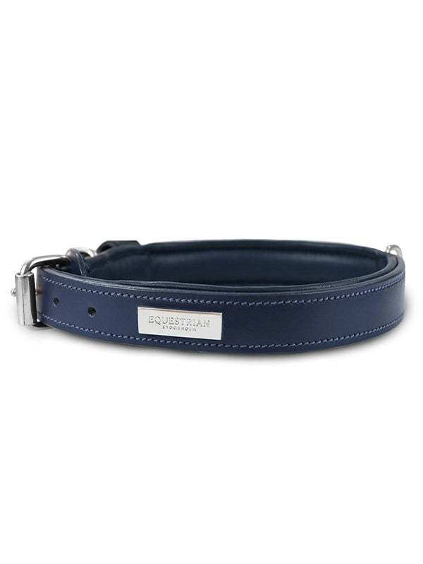 Equestrian Stockholm Dog Collar Midnight Blue