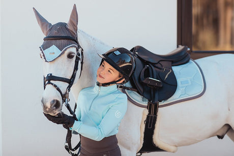 Equestrian Stockholm Ear Bonnet Ice Blue