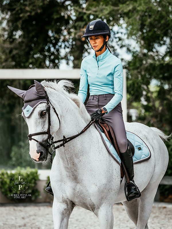 Equestrian Stockholm Ear Bonnet Ice Blue