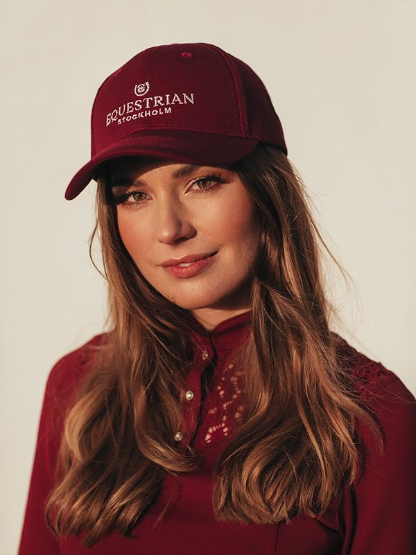 Equestrian Stockholm Cotton Cap Bordeaux Silver