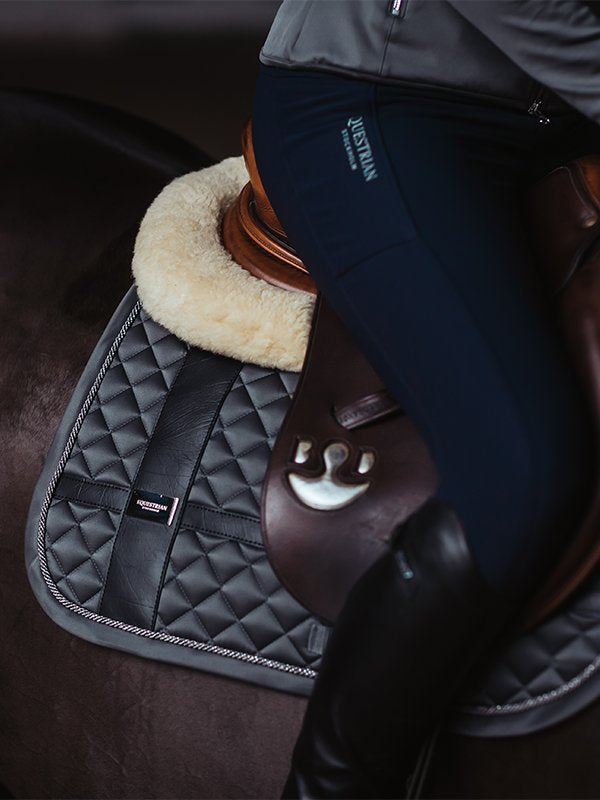 Equestrian Stockholm Jump Saddle Pad Silver Cloud No Boundaries