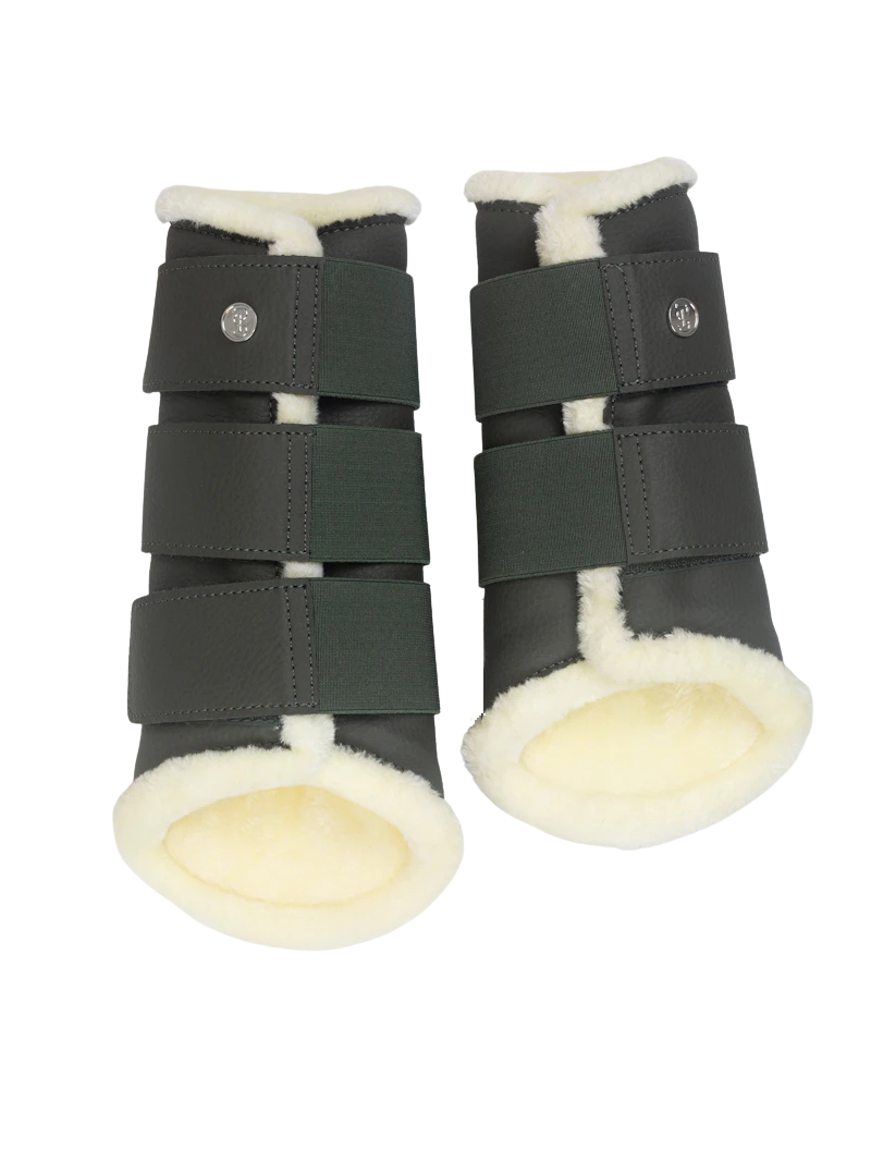 PS of Sweden Fleece Brushing Boots Forest Green set of 4 Impulsion