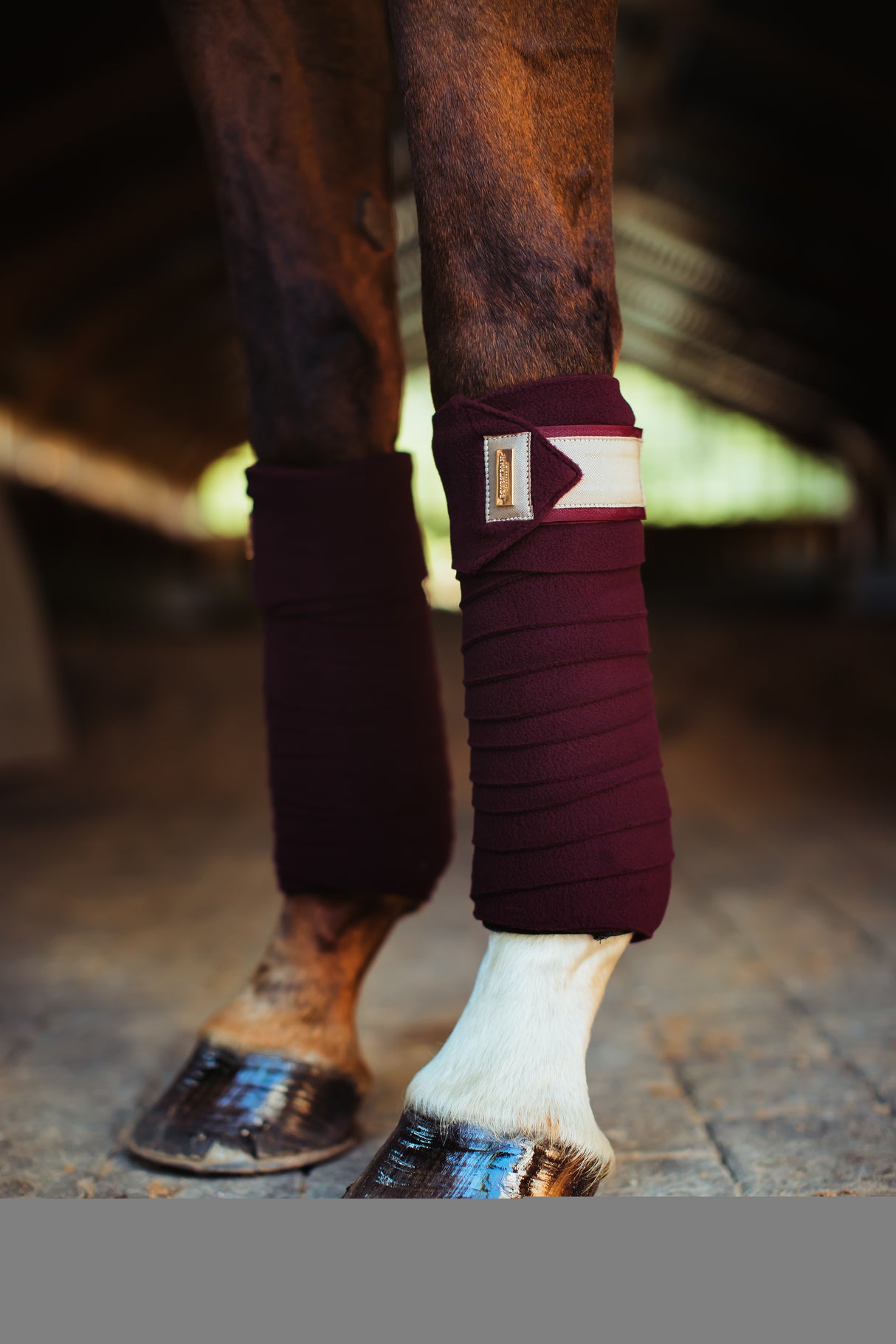 Equestrian Stockholm Bandages Merlot Crystal Gold