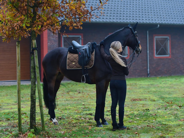 Equestrian Stockholm Dressage Saddle Pad Golden Brass
