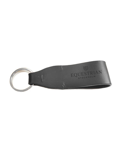 Equestrian Stockholm Leather Key Chain Black