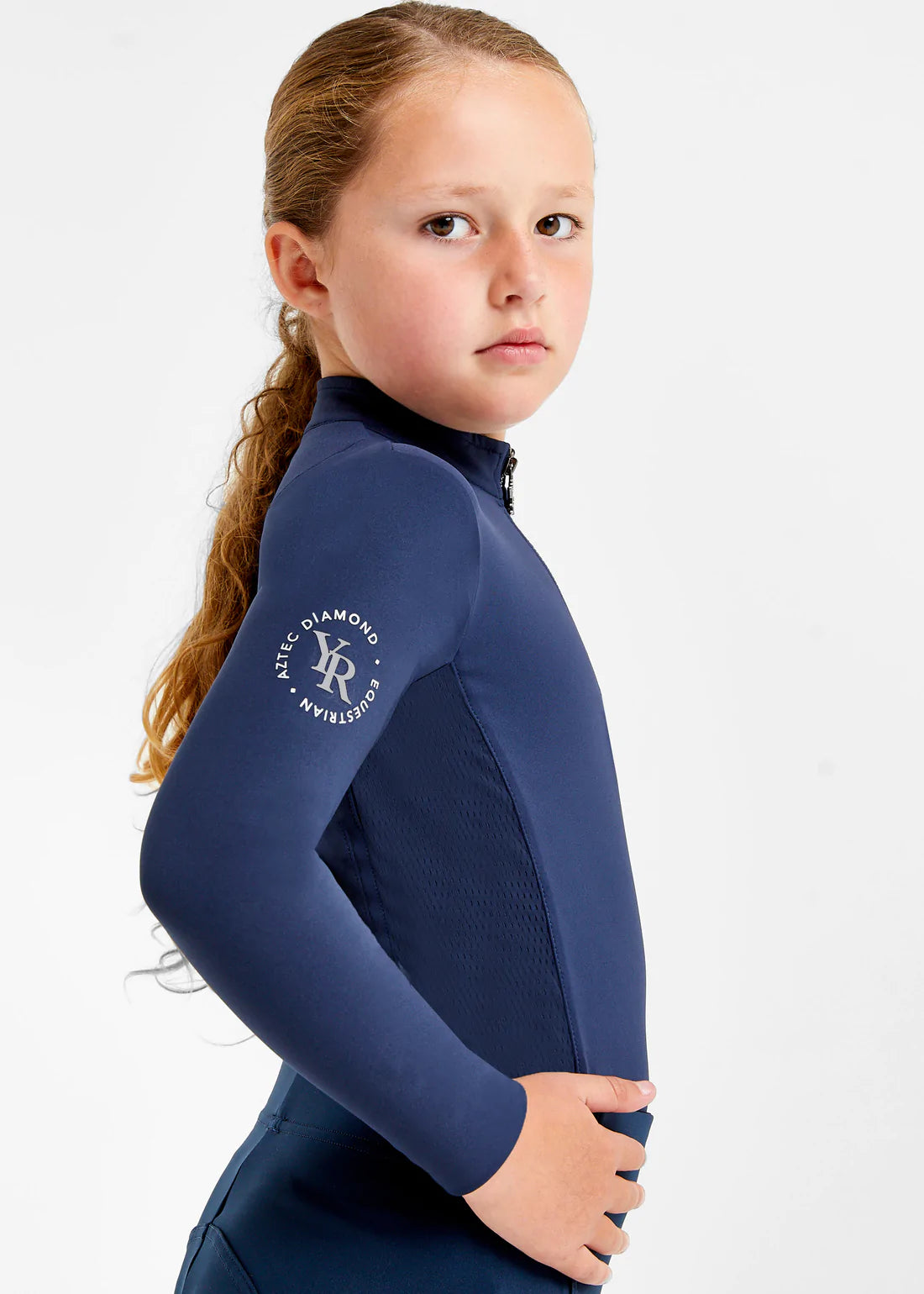Aztec Diamond Young Rider Long Sleeve Base Layer Navy