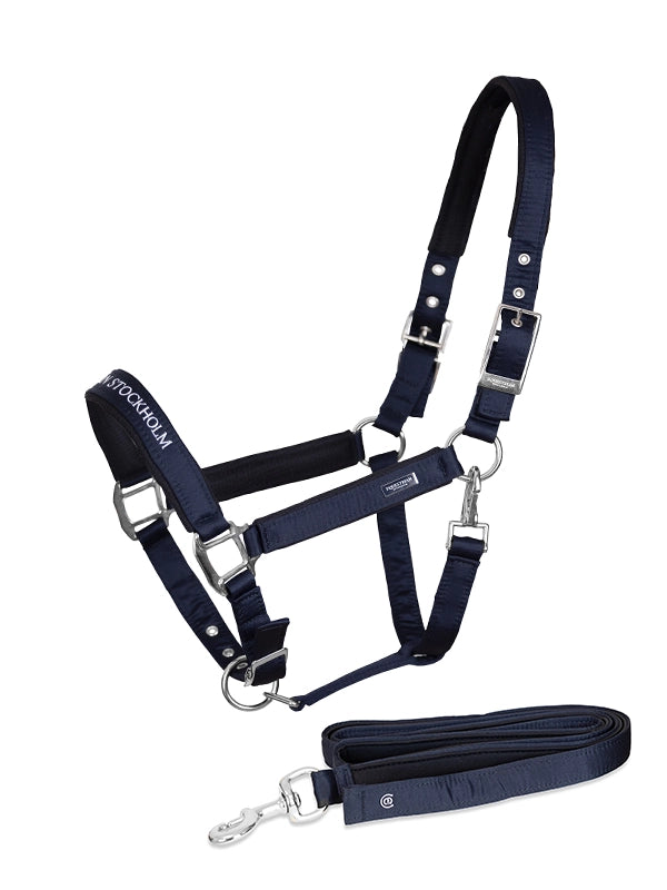 Equestrian Stockholm Clean Halter & Lead Rope Modern Tech Navy