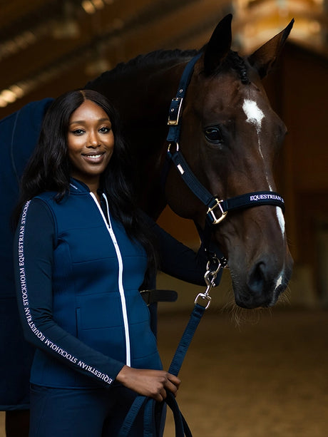 Equestrian Stockholm Clean Halter & Lead Rope Modern Tech Navy