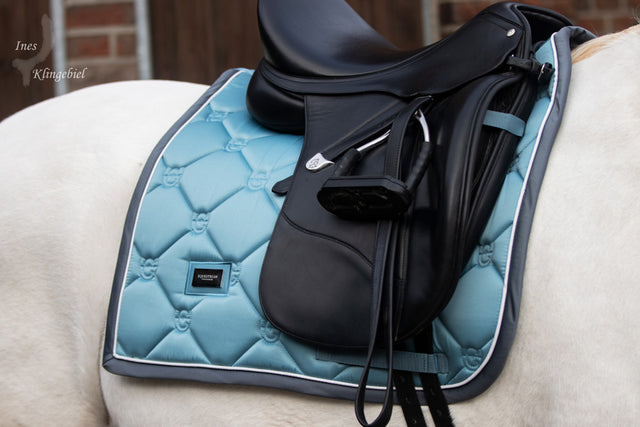 Equestrian Stockholm Dressage Saddle Pad Steel Blue