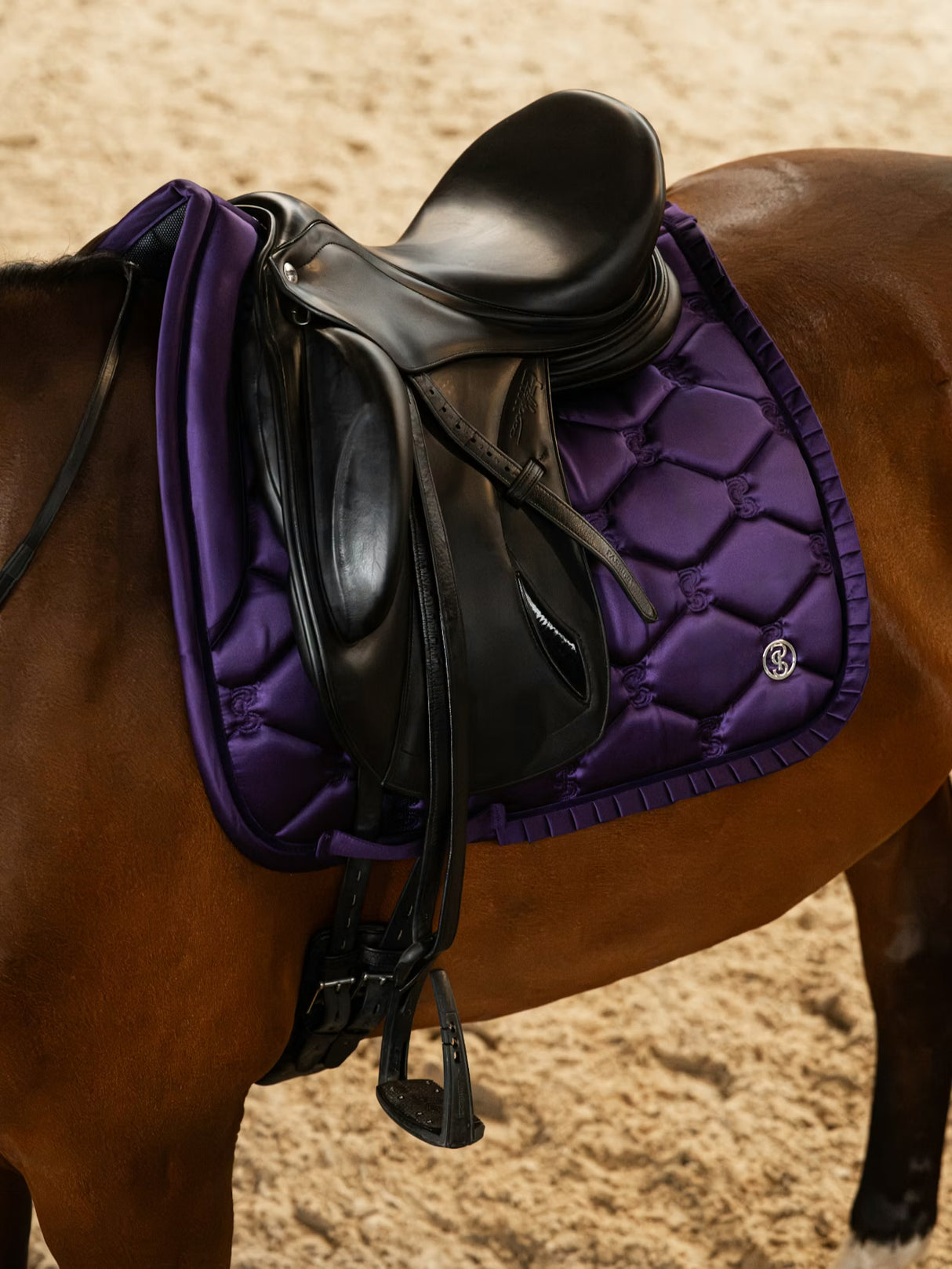 PS of Sweden Ruffle Dressage Saddle Pad Eclipse Purple
