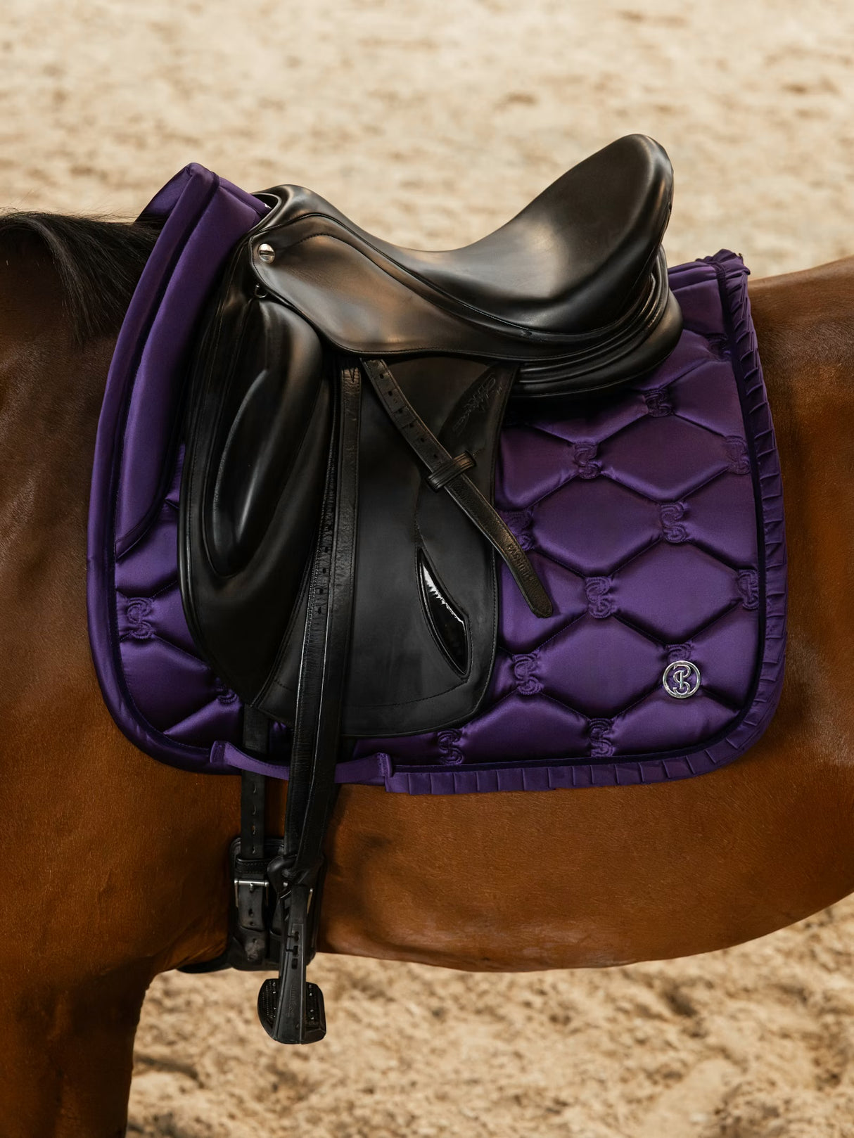 PS of Sweden Ruffle Dressage Saddle Pad Eclipse Purple