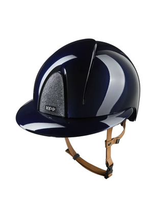 KEP Smart Nova Helmet Metal Polish Blue - Silver Star - Beige Chinstrap