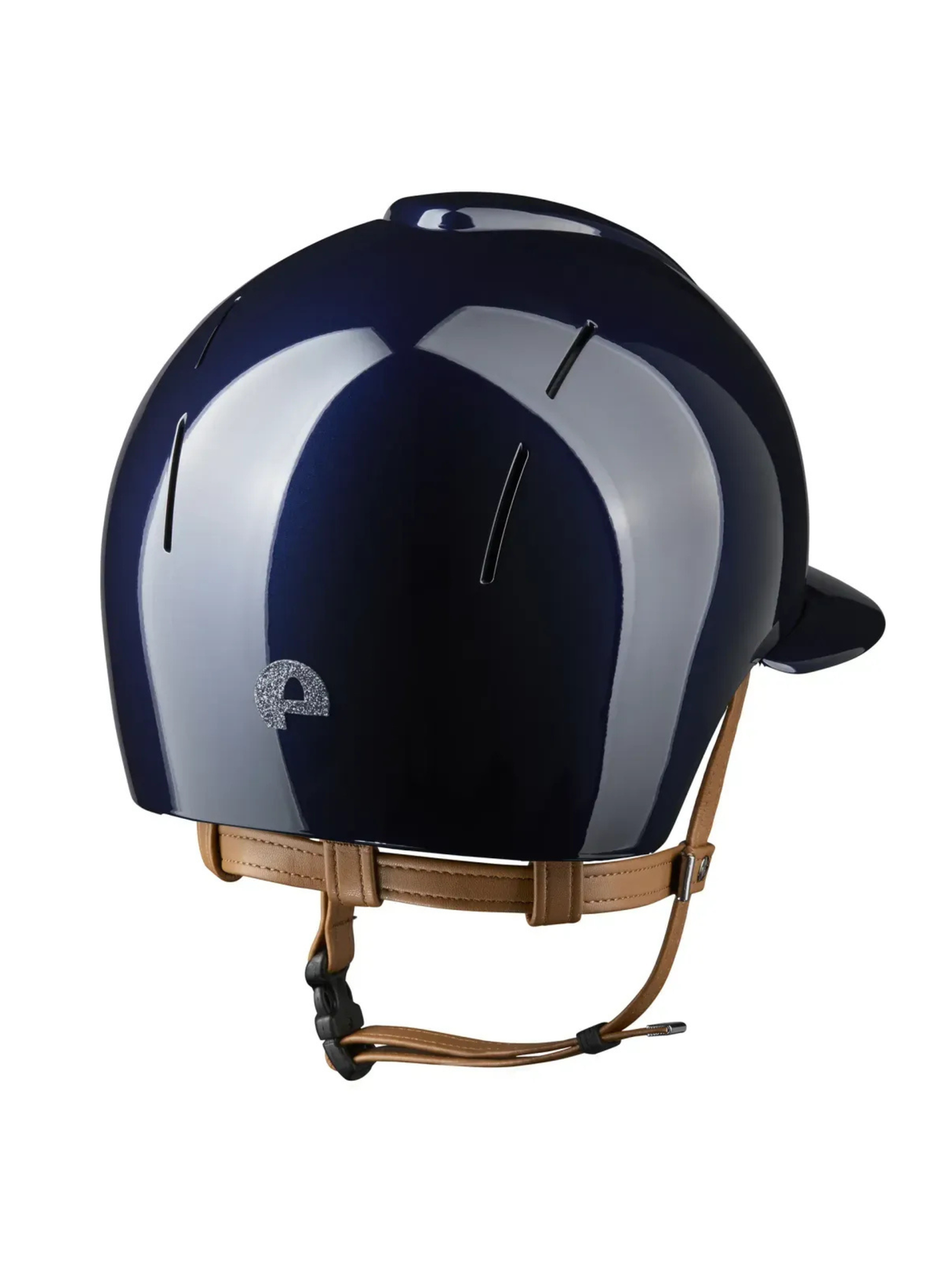 KEP Smart Nova Helmet Metal Polish Blue - Silver Star - Beige Chinstrap