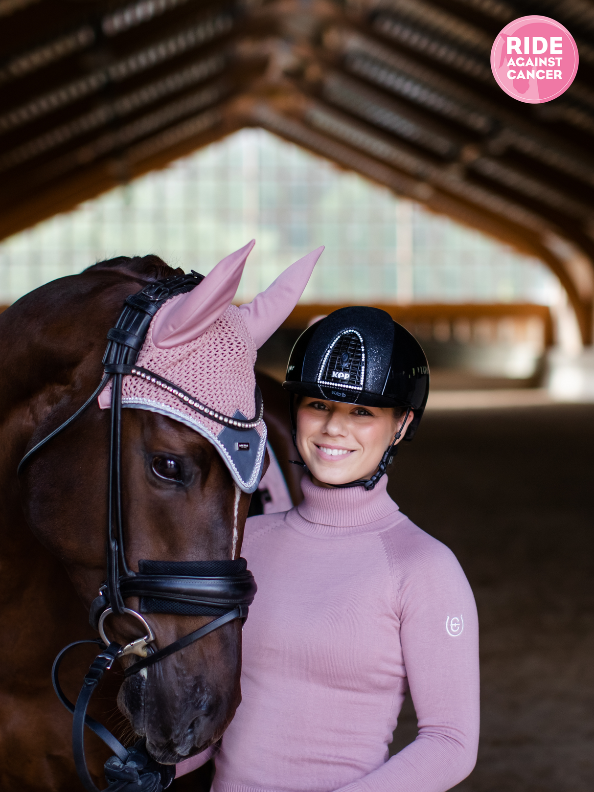 Equestrian Stockholm Knitted Polo Top Pink