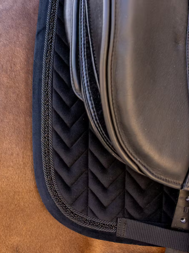 Kentucky Velvet Mini Pearls Dressage Saddle Pad Black