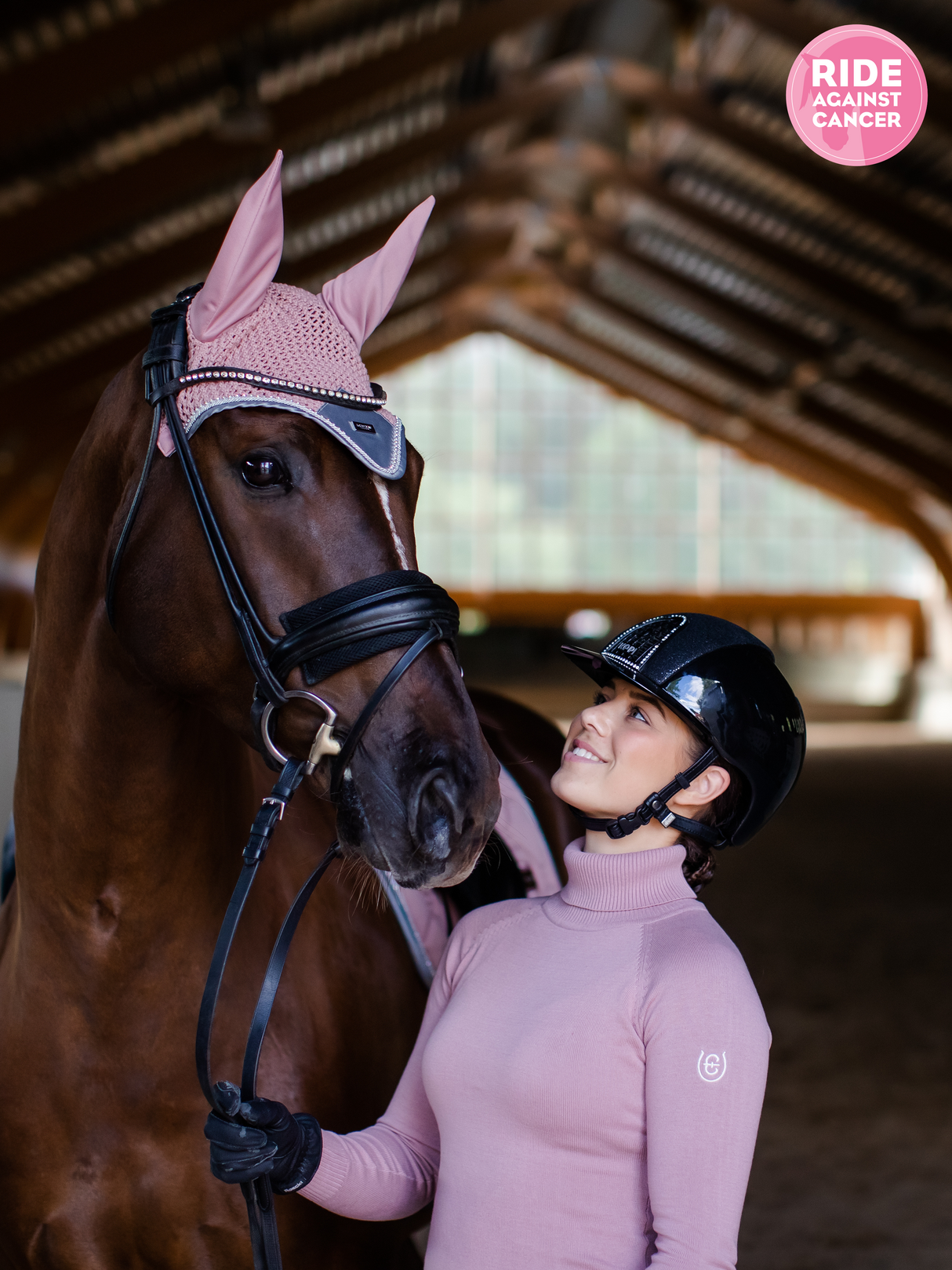 Equestrian Stockholm Knitted Polo Top Pink