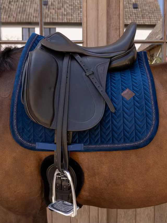 Kentucky Velvet Mini Pearls Dressage Saddle Pad Navy