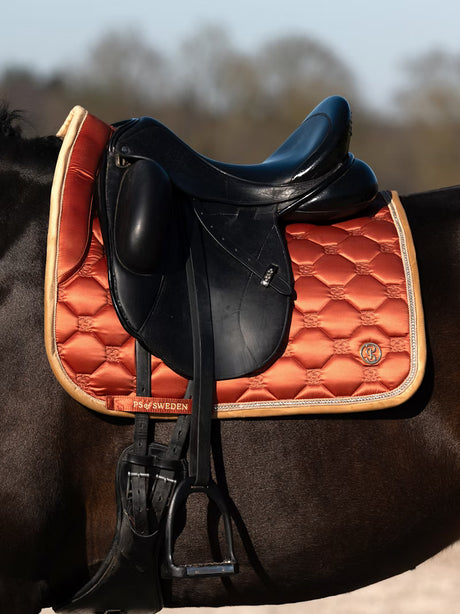 PS of Sweden Vintage Monogram Dressage Saddle Pad Chestnut Brown