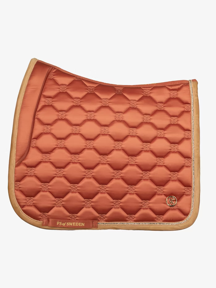 PS of Sweden Vintage Monogram Dressage Saddle Pad Chestnut Brown