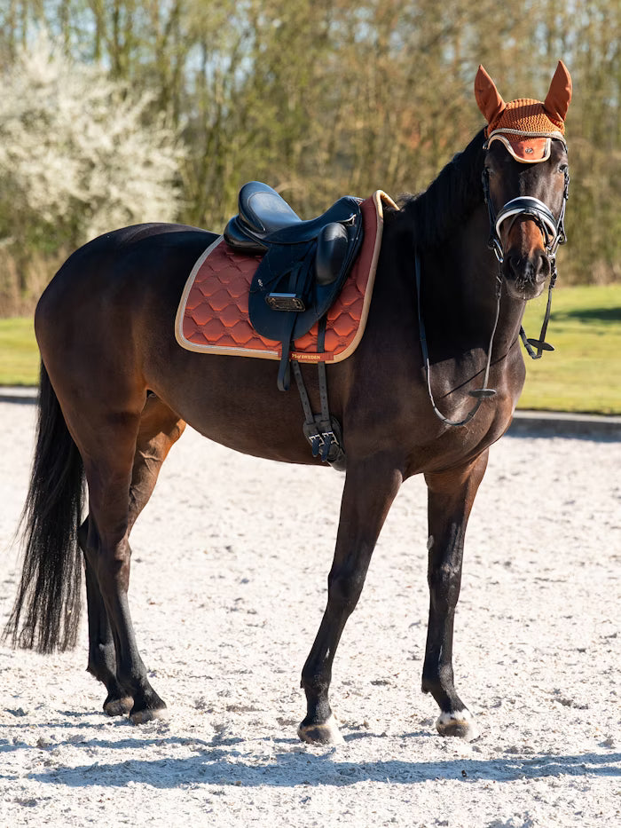 PS of Sweden Vintage Monogram Dressage Saddle Pad Chestnut Brown