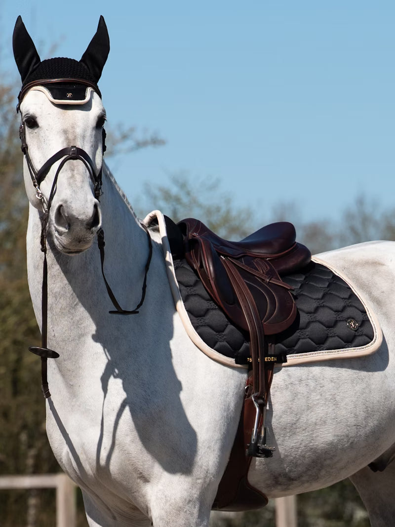 PS of Sweden Vintage Monogram Jump Saddle Pad Black