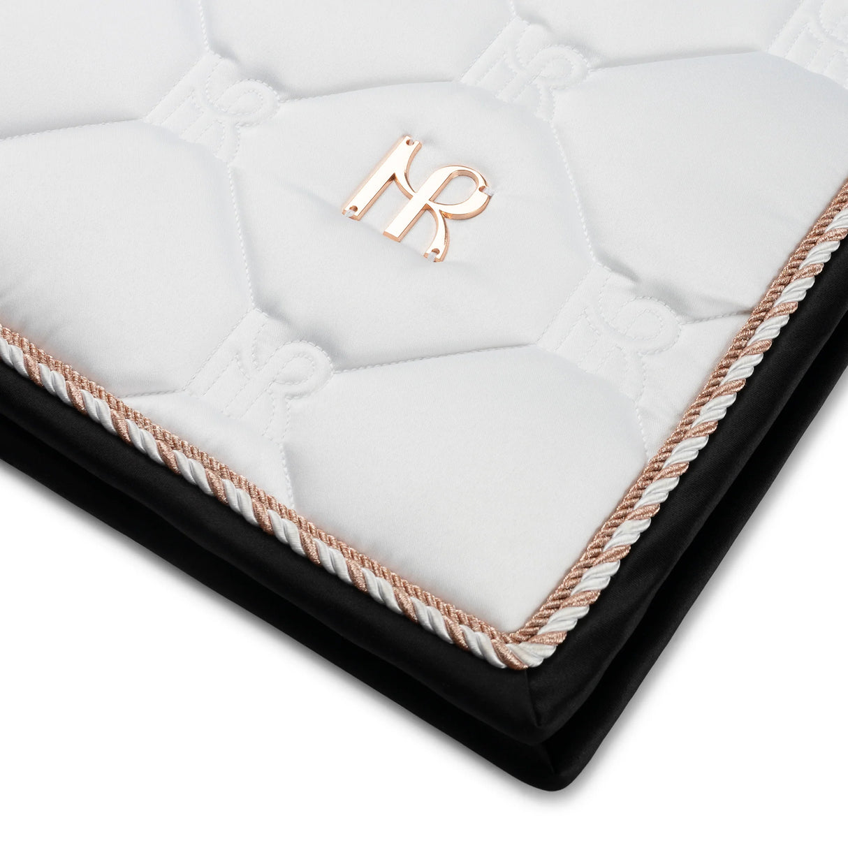 Mrs Ros Charmer Dressage Saddle Pad White Rose Gold