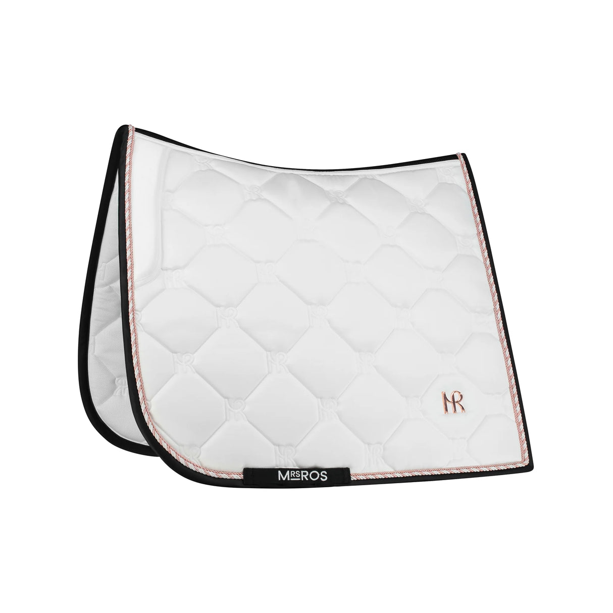 Mrs Ros Charmer Dressage Saddle Pad White Rose Gold