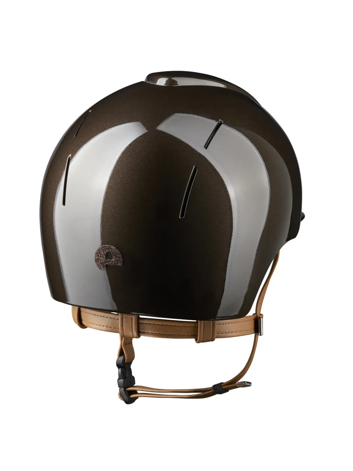 KEP Smart Nova Helmet Metal Polish Brown - Brown Star - Beige Chinstrap
