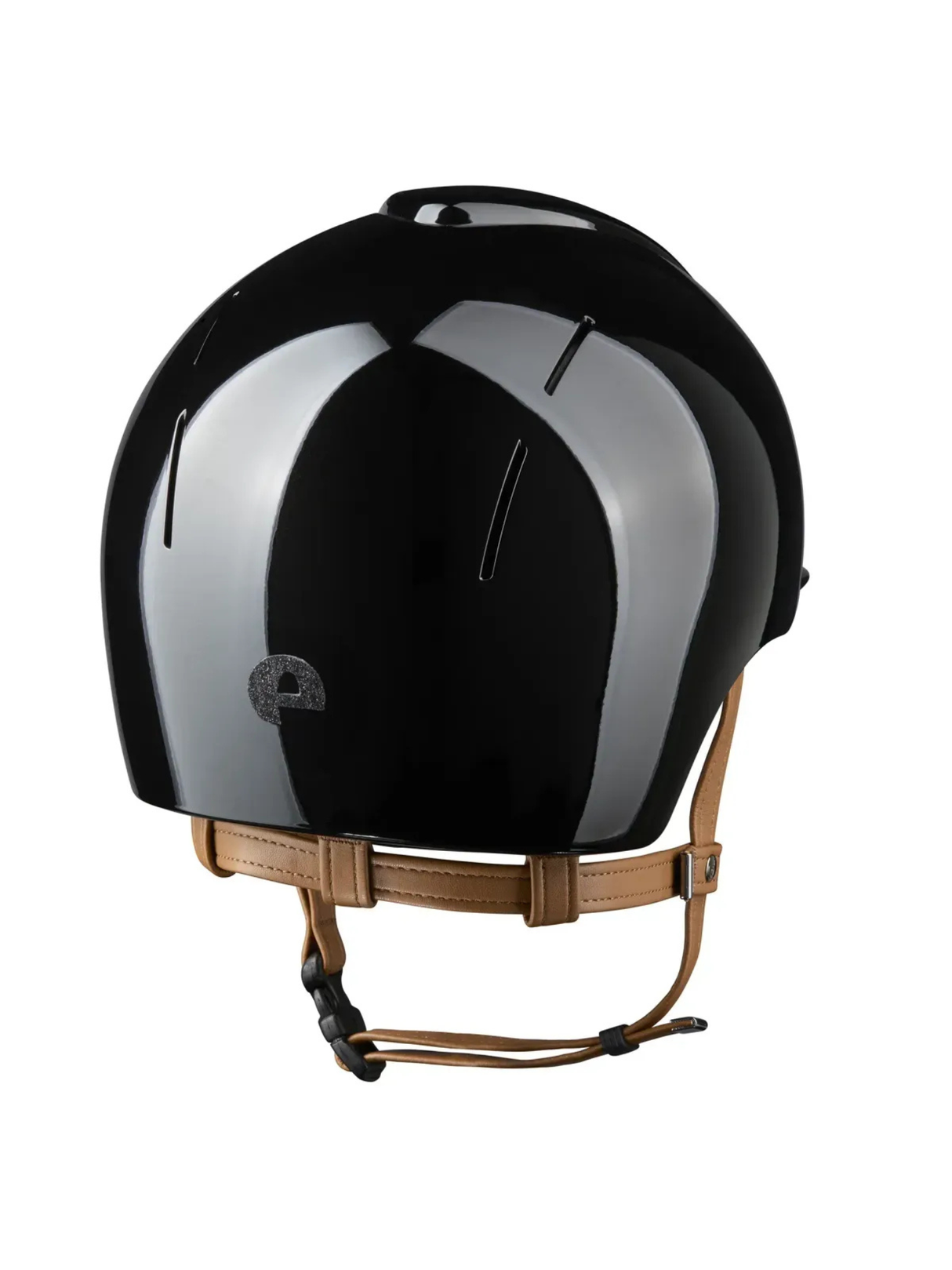 KEP Smart Nova Helmet Metal Polish Black - Black Star - Beige Chinstrap