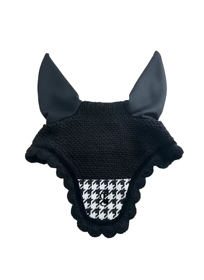 PS of Sweden Houndstooth Ear Bonnet Black