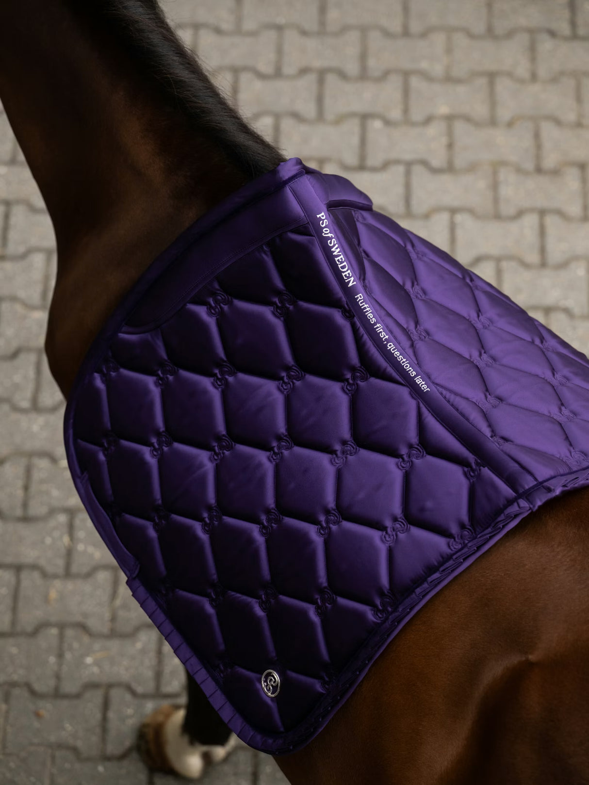 PS of Sweden Ruffle Dressage Saddle Pad Eclipse Purple