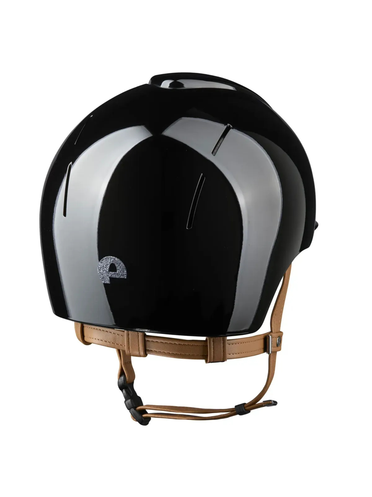 KEP Smart Nova Helmet Metal Polish Black - Silver Star - Beige Chinstrap
