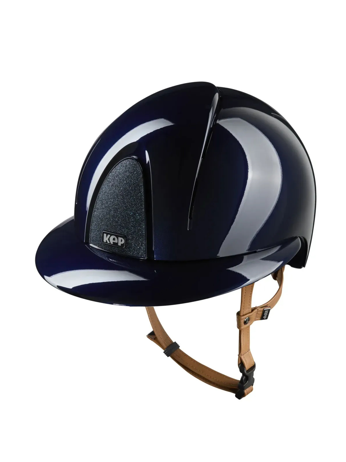 KEP Smart Nova Helmet Metal Polish Blue - Blue Star - Beige Chinstrap