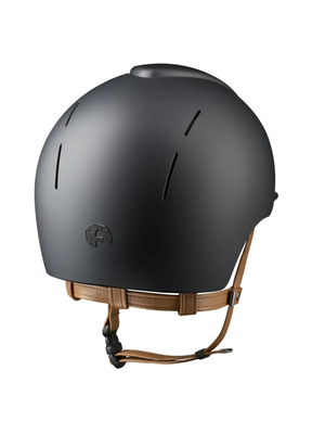 KEP Smart Nova Helmet Textile Black - Black Star - Beige Chinstrap