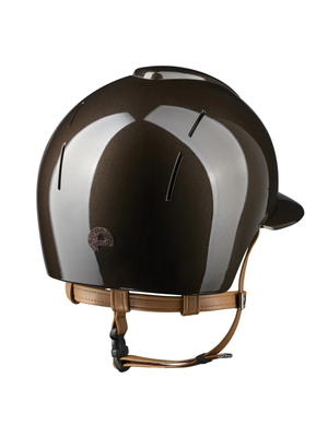 KEP Smart Nova Helmet Metal Polish Brown - Brown Star - Beige Chinstrap
