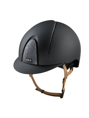 KEP Smart Nova Helmet Textile Black - Silver Star - Beige Chinstrap