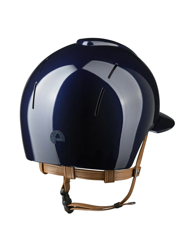 KEP Smart Nova Helmet Metal Polish Blue - Blue Star - Beige Chinstrap