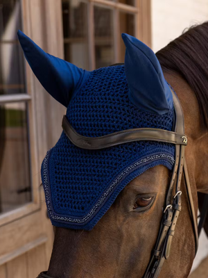 Kentucky Velvet Mini Pearls Wellington Ear Bonnet Navy