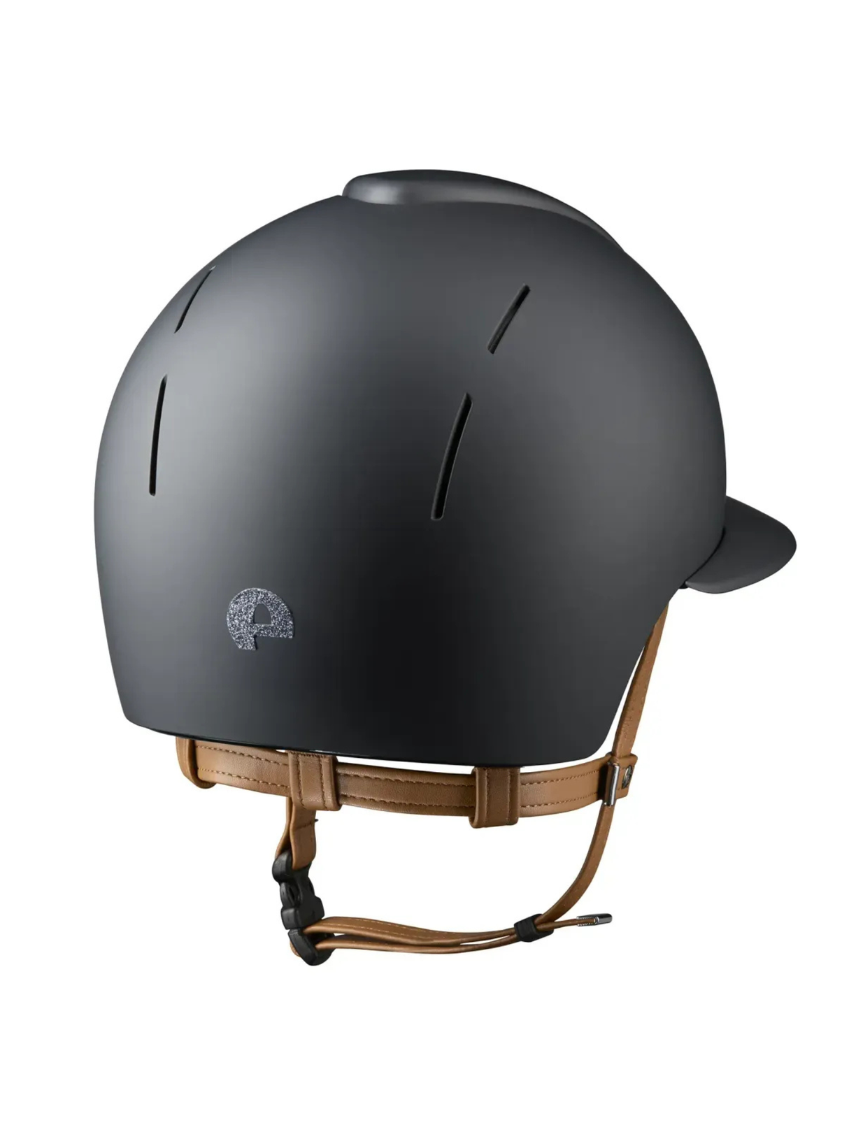 KEP Smart Nova Helmet Textile Black - Silver Star - Beige Chinstrap
