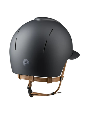 KEP Smart Nova Helmet Textile Black - Silver Star - Beige Chinstrap