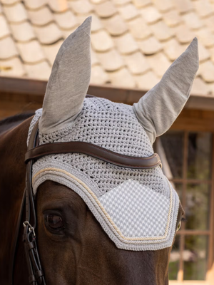 Kentucky Velvet Printing Wellington Ear Bonnet Grey/White