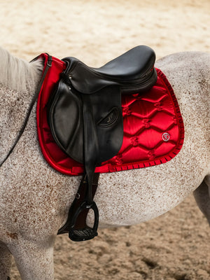 PS of Sweden Ruffle Jump Saddle Pad Cranberry Red