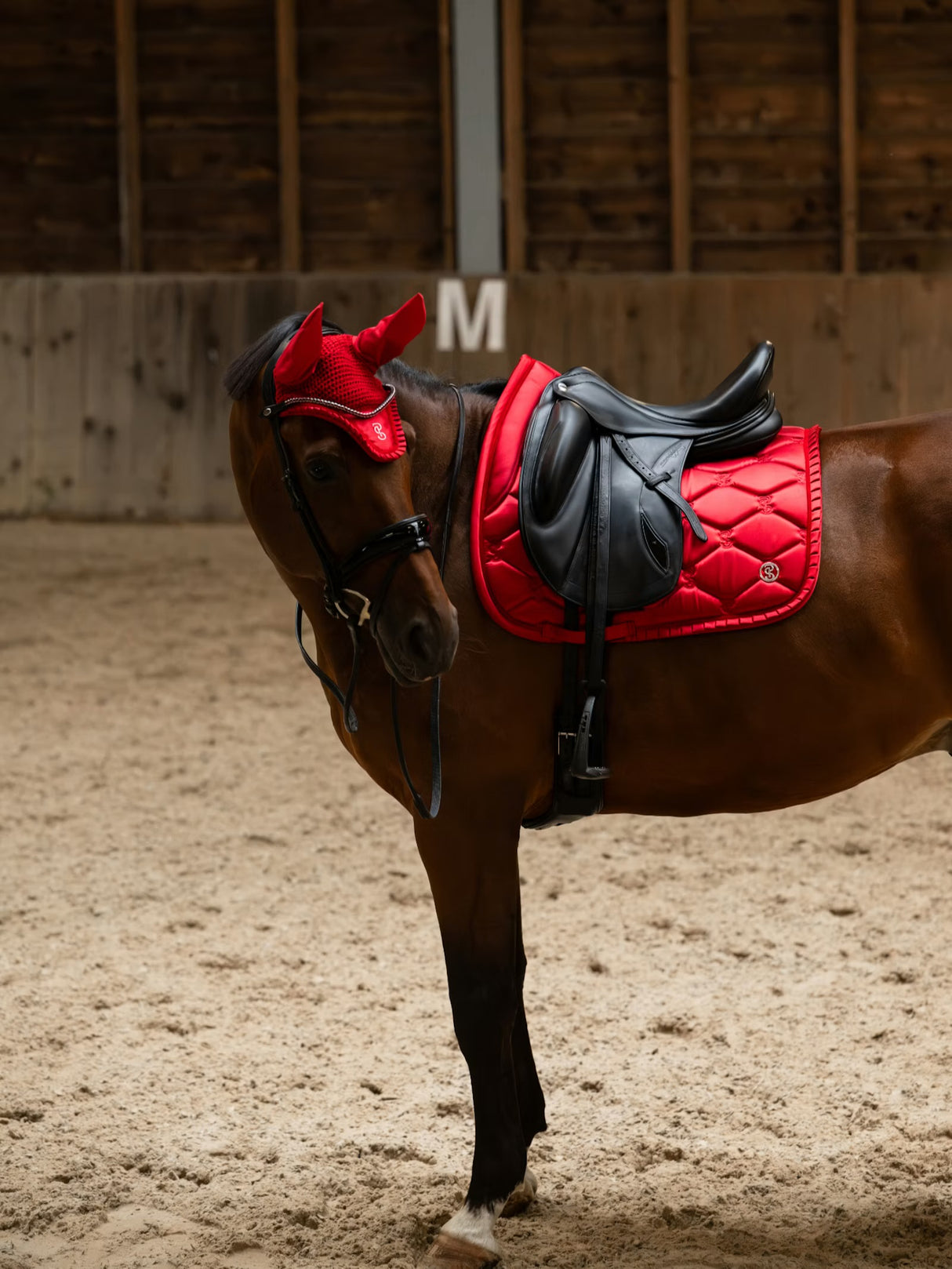 PS of Sweden Ruffle Dressage Saddle Pad Cranberry Red