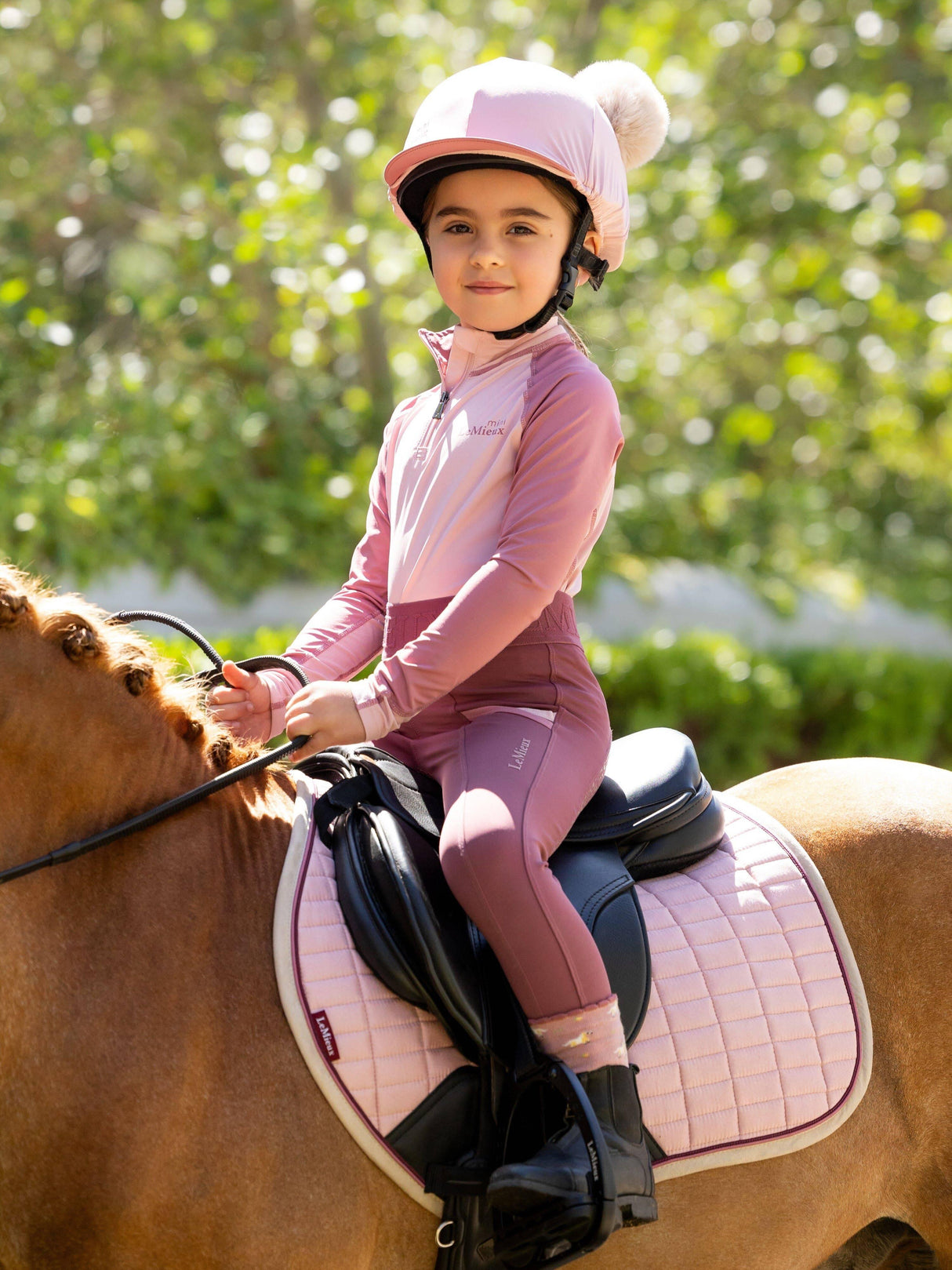 LeMieux Mini Double Pom Hat Silk Blossom