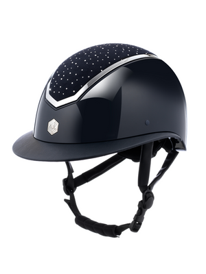 Charles Owen Kylo Crystal Helmet Navy Gloss/Silver