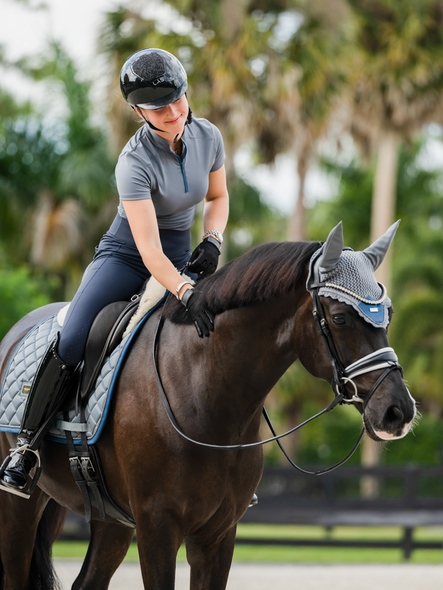 Equestrian Stockholm Illusion Base Layer Metallic Blue