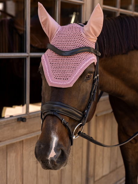 Kentucky Velvet Mini Pearls Wellington Ear Bonnet Old Rose