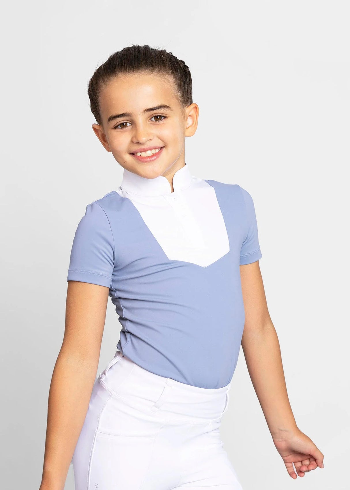 Maximilian Young Rider Sienna Short Sleeve Show Shirt Iris Blue
