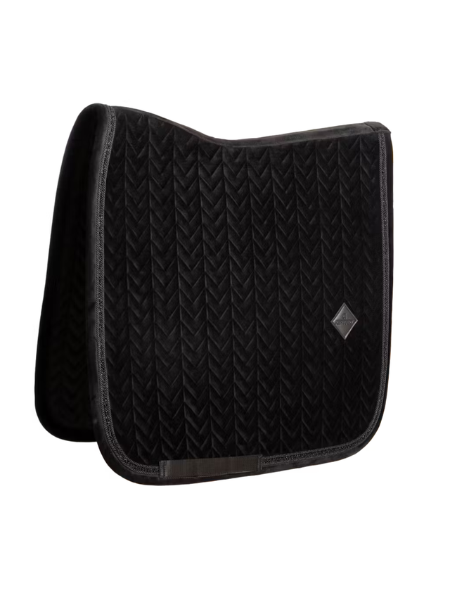 Kentucky Velvet Mini Pearls Dressage Saddle Pad Black