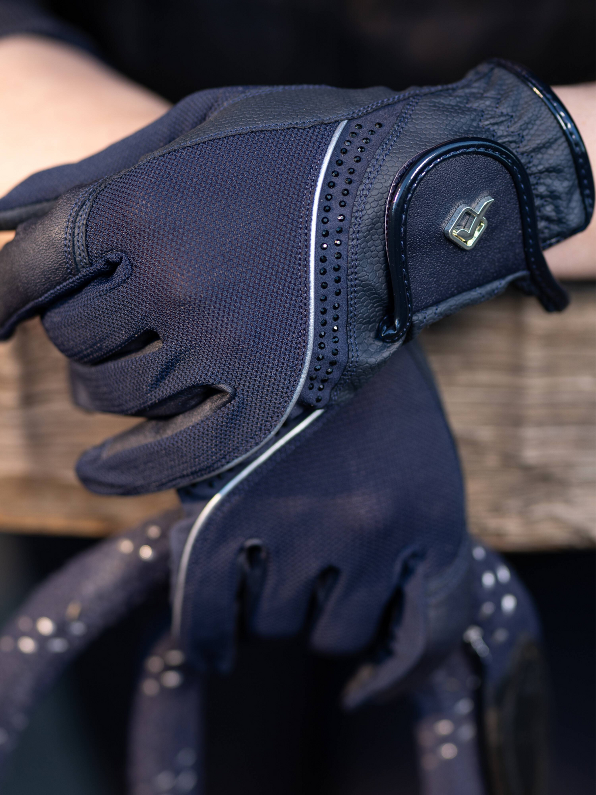 LeMieux Crystal Gloves Navy